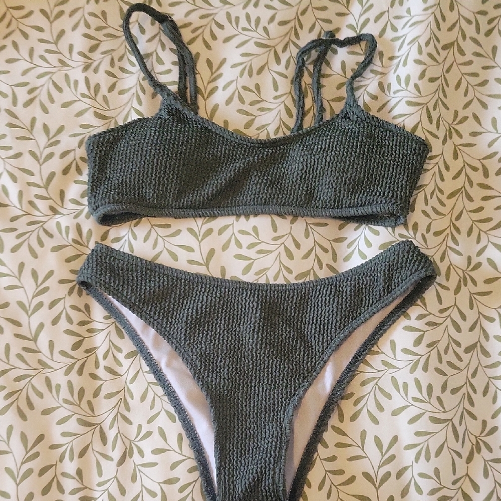 Source Unknown Dark Green Bikini Set